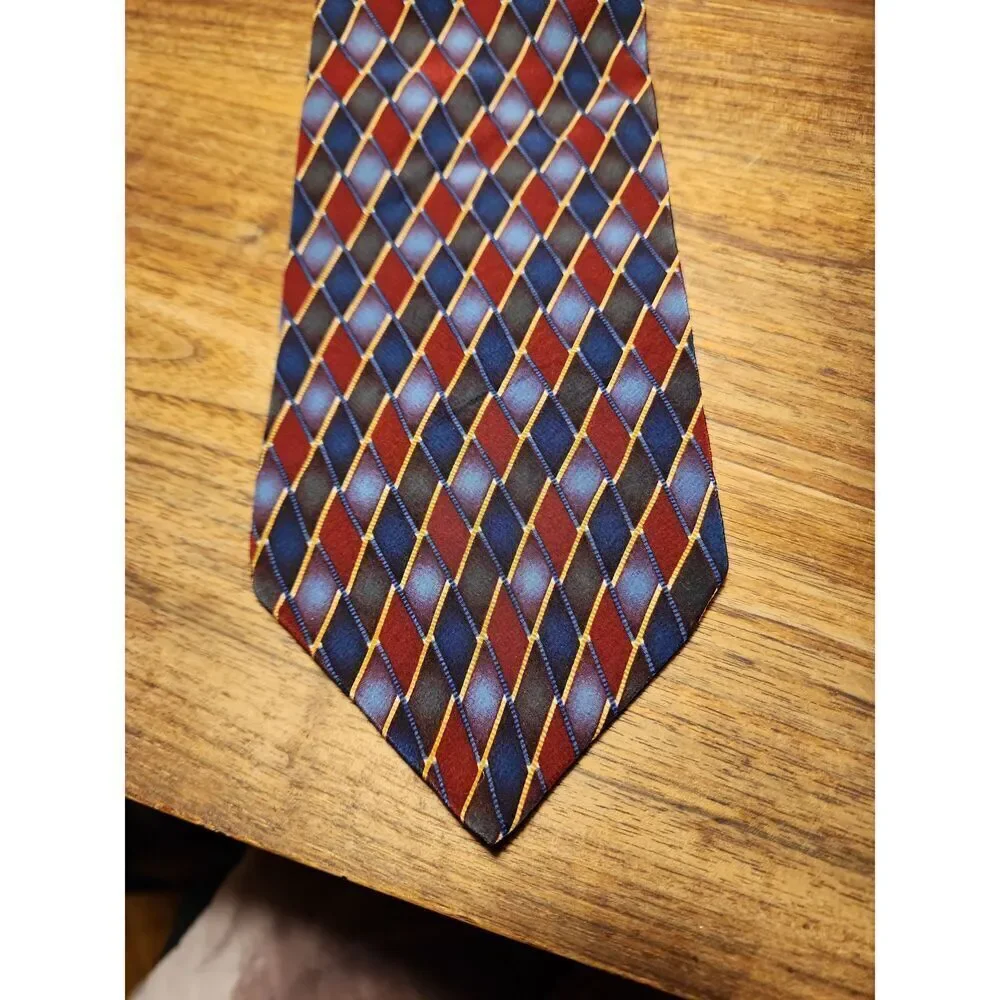 Stafford Multicolor Argyle Pattern Diamond‎ Necktie (Set of Two) 100% Silk